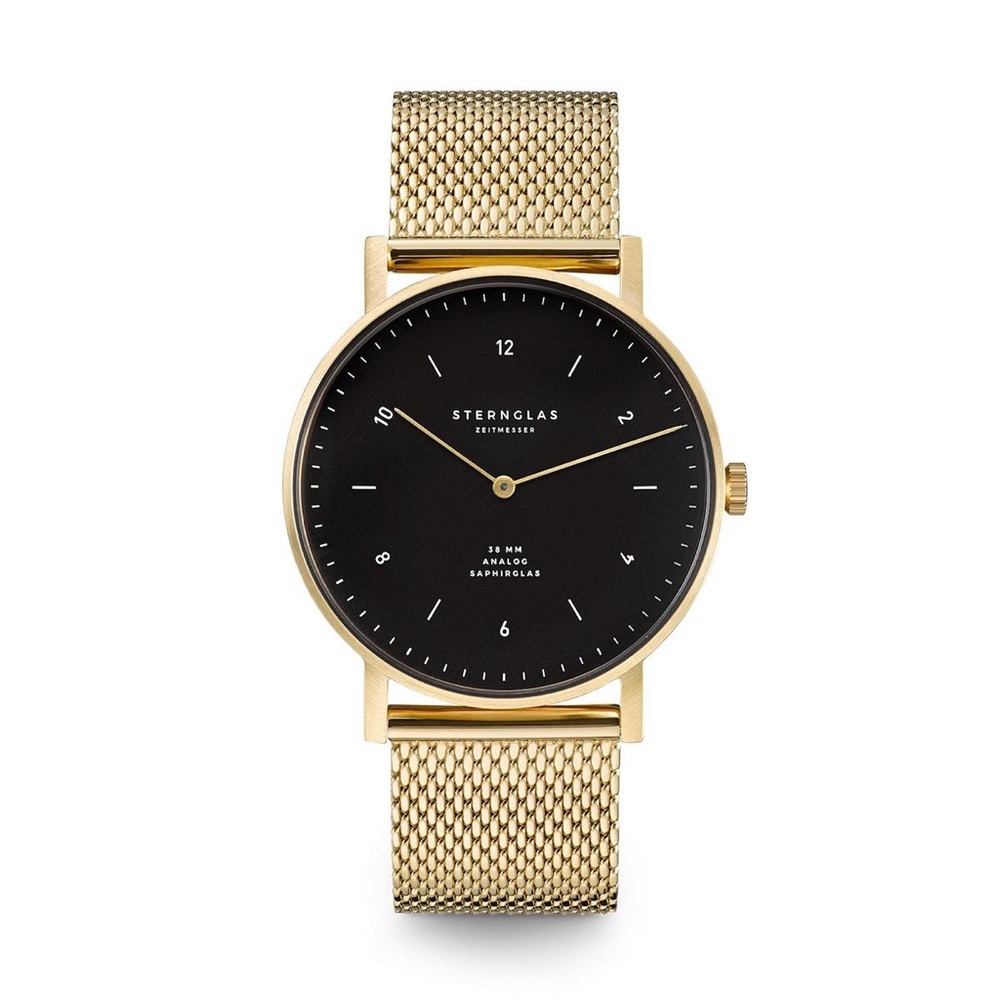 Junis 38mm black gold / Milanaise gold